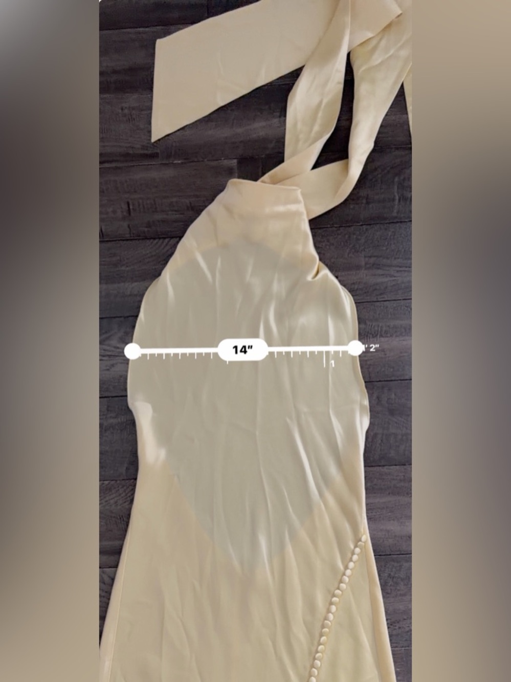 SAU LEE Penelope High-Neck Open-Back Satin Maxi Dress Yellow Halter Sz 6 595$ - Picture 14 of 16